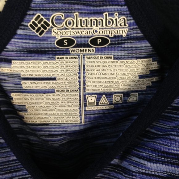 Columbia Bra Women's Small Blue Striped Sports Bra - Picture 6 of 6